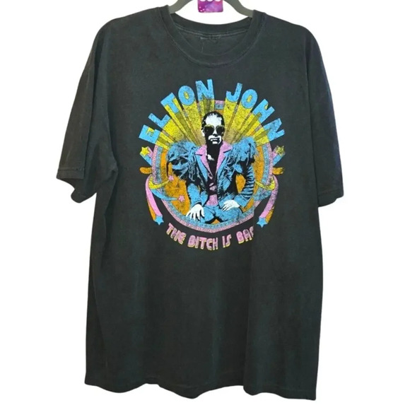 Elton John Other - ELTON JOHN Farewell Tour Concert Graphic Tee Dark Gray XL